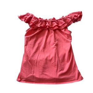 Riley & Rae Coral Ruffled Blouse